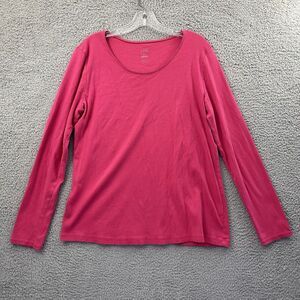 J Jill Perfect Pima Long‎ Sleeve Tee 100% Pima Cotton Minimalist Casual Women XL